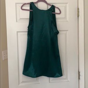 free people hunter green silk mini dress